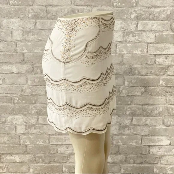 NWOT Club Monaco Embellished Mini Skirt - Picture 5 of 9